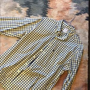 Yellow/Blue/White Checkered Brooks Brothers Shirt